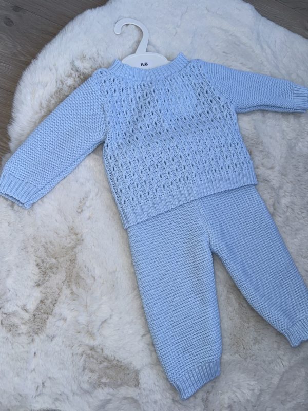 Boys Blue Knitted Set