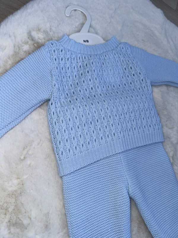 Boys Blue Knitted Set - Image 3