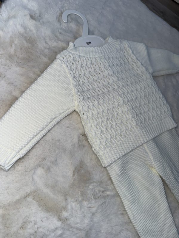 Boys Cream Knitted Set - Image 2