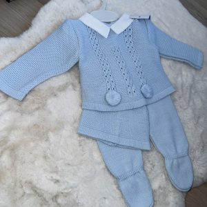 Boys Knitted 3 Peice Set With Collar