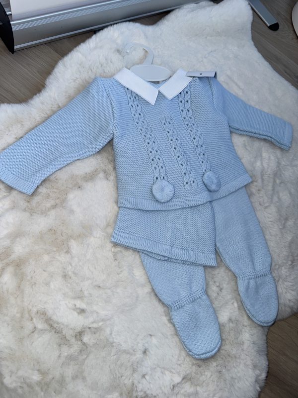 Boys Knitted 3 Peice Set With Collar