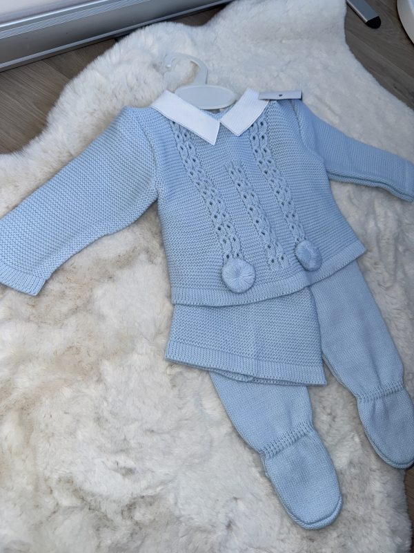 Boys Knitted 3 Peice Set With Collar - Image 2