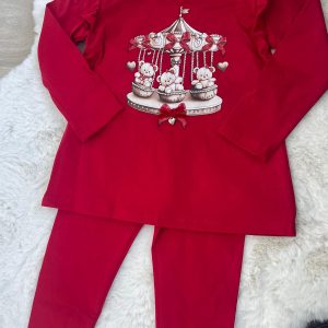 Red Carousel Leggings Set