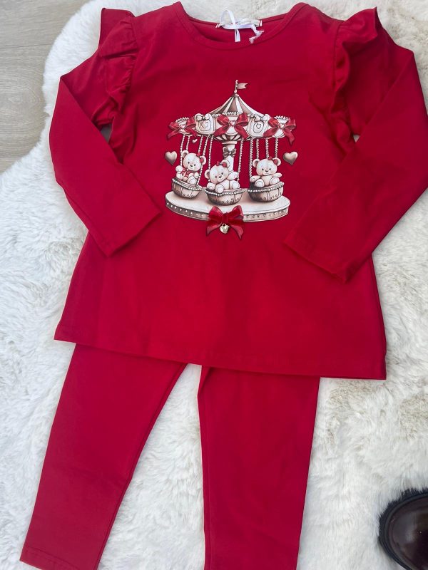 Red Carousel Leggings Set