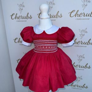 Rich Red White Roses Dress