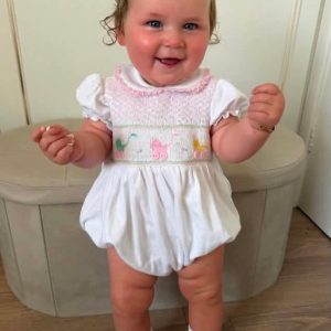 White Doll Pima Cotton Bubble Romper