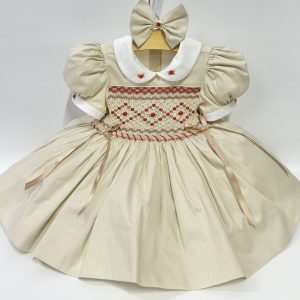 Cream & Red Ribbon Dress