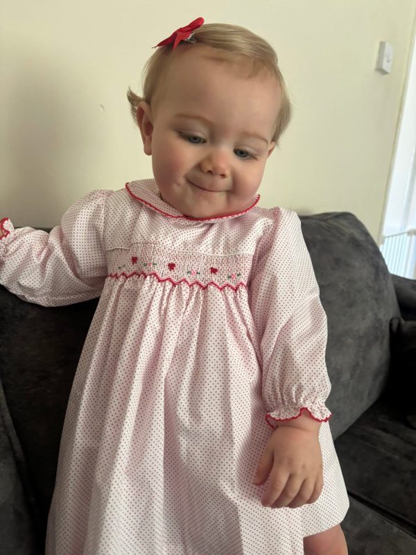 Red Long Sleeved Smock Dress - Image 2
