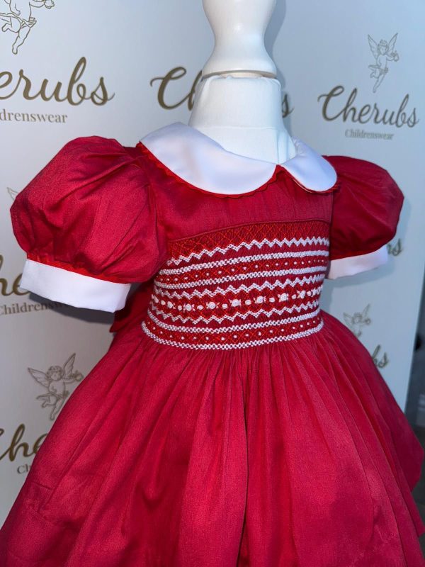 Rich Red White Roses Dress - Image 3