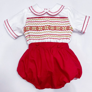 White Red & Gold Diamond Boys Suit