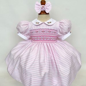 Pink Stripe Pearl Dress