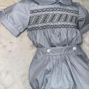 Boys Grey Stripe Smock