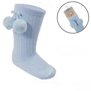 Boys Blue Pom Pom Socks