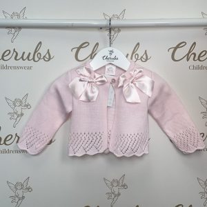 Girls Pink Bow Cardigan