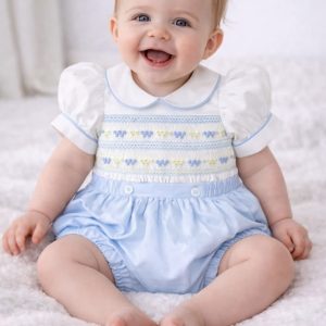 Spring Blue Smocked Suit