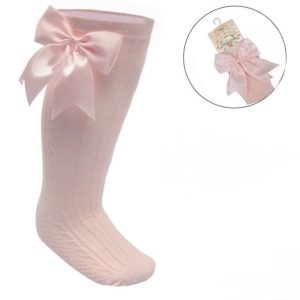 Girls Pink Bow Socks