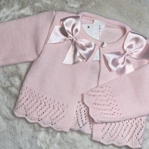 Girls Pink Bow Cardigan