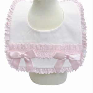 Girl Pink Bow Bib