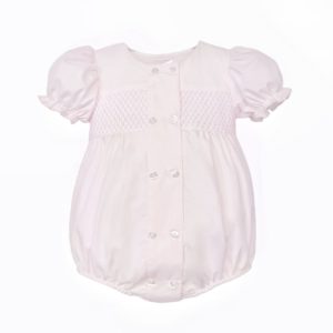 Pink Cotton Smocked Romper
