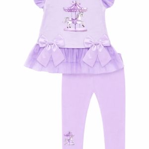 Lilac Carousel Top & Leggings Set