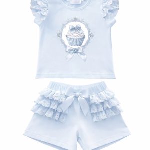 Blue Cupcake Short Set