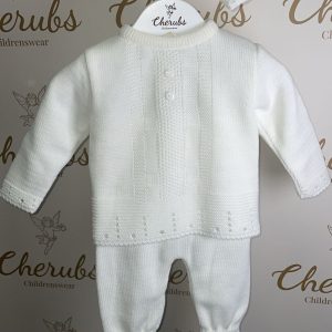 Cream Knitted Three Peice