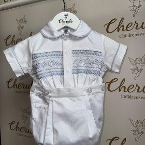 Boys Luxury White & Blue Suit