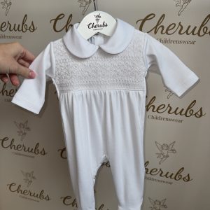 All White Pima Cotton Baby Grow - Unisex
