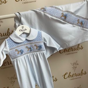 Blue Horse Baby Grow & Blanket