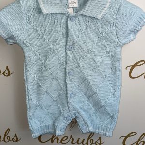 Knit Blue Diamond Romper