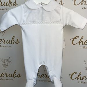 White Collar Baby Grow