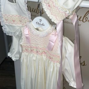 Cream & Pink Day Gown Set