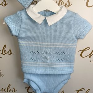 Knit Blue Short 3 Peice