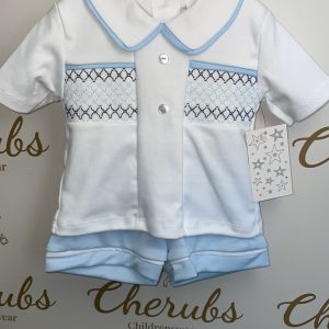 Boys Smocked Top & Shorts Set