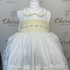 White & Lemon Sleeveless Dress