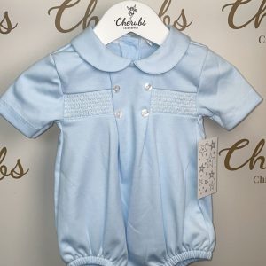 All Blue Smock Romper