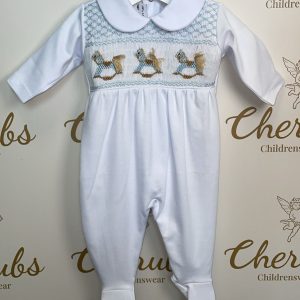 White Rocking Horse Baby Grow