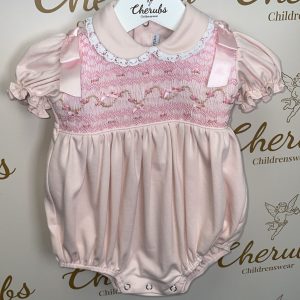 Pink Bow Bubble Romper
