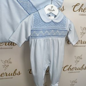 Blue Baby Grow & Blanket Set