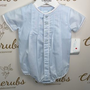 Blue Transport Embroided Romper