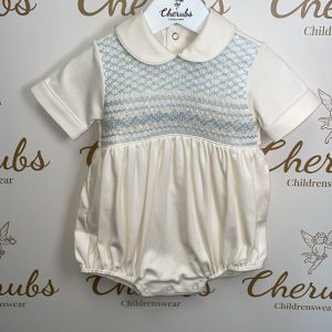 Boys Cream Bubble Romper