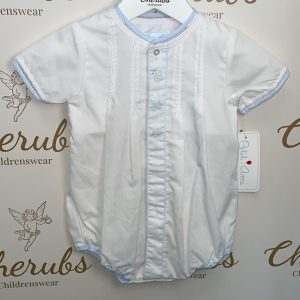 White Transport Embroided Romper