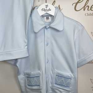 Boys Blue Pima Cotton Pyjamas