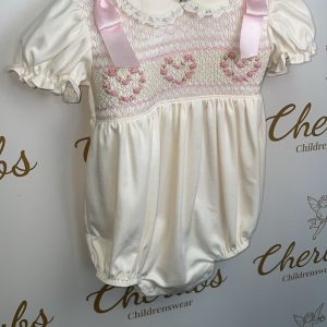 Cream Heart Bubble Romper