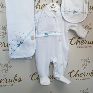 White & Blue Polka Set