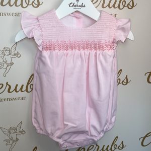 Pink Front Smock Romper