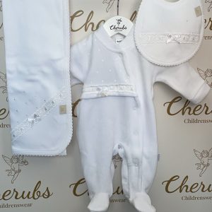 All White Polka Set