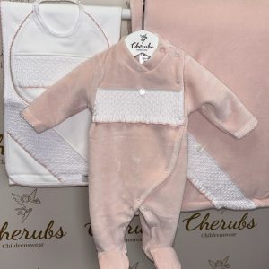 Blush Pink Smocked 4 Piece Set
