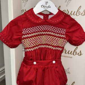 Red Diamond Smock Boys Suit