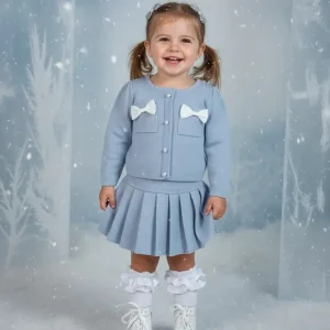Blue Knit Two Piece Set